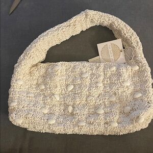 Viral Sea Shell bag made in India Elegant White Knit Shoulder Bag